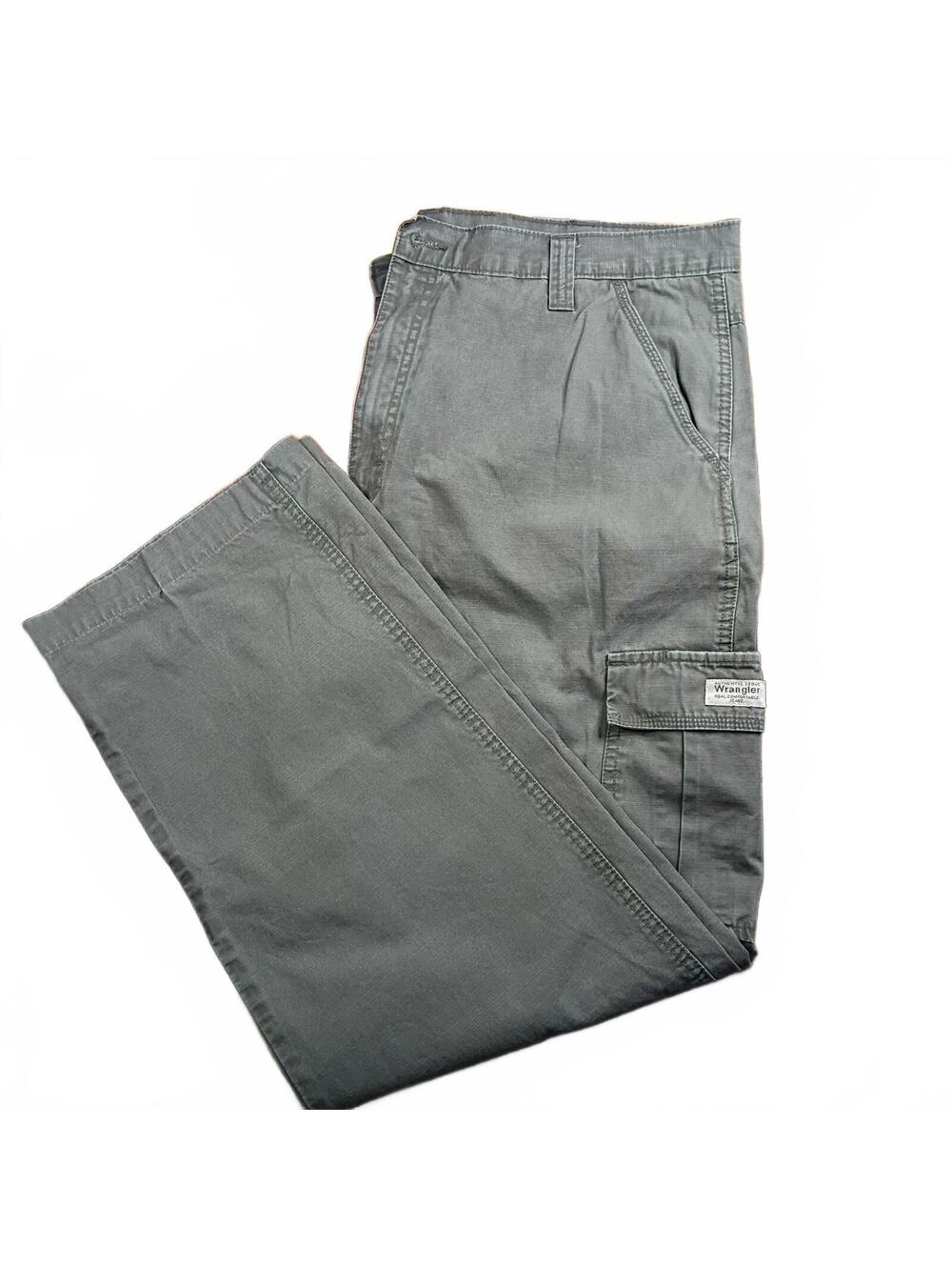 Wrangler Men's Cargo Pants 38x32 Gray Cotton Workwear